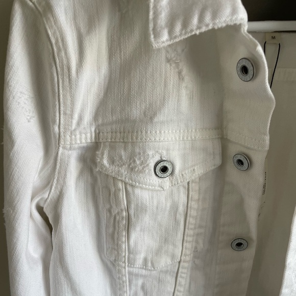 AG Adriano Goldschmied Robyn Jacket - Distressed White Denim - Size Medium - NWT - Picture 8 of 16